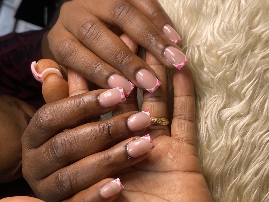 Nail technician at work in the studio